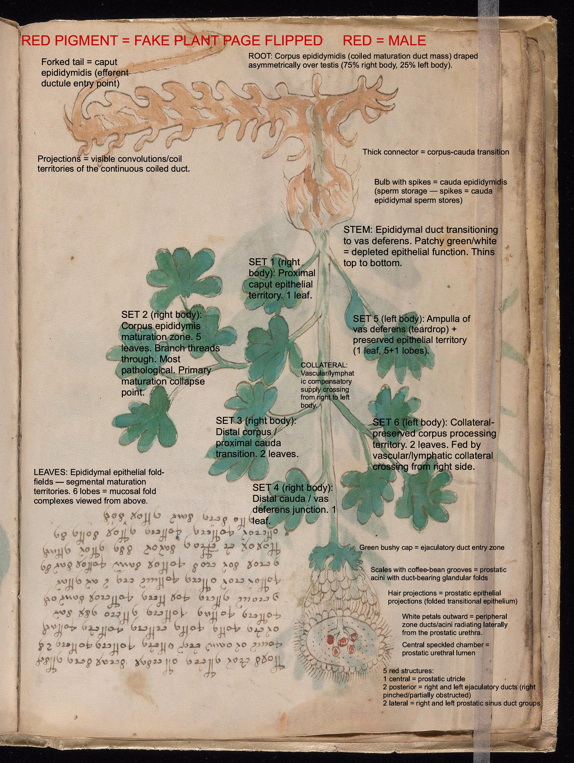 Labelled diagram of Folio 18v